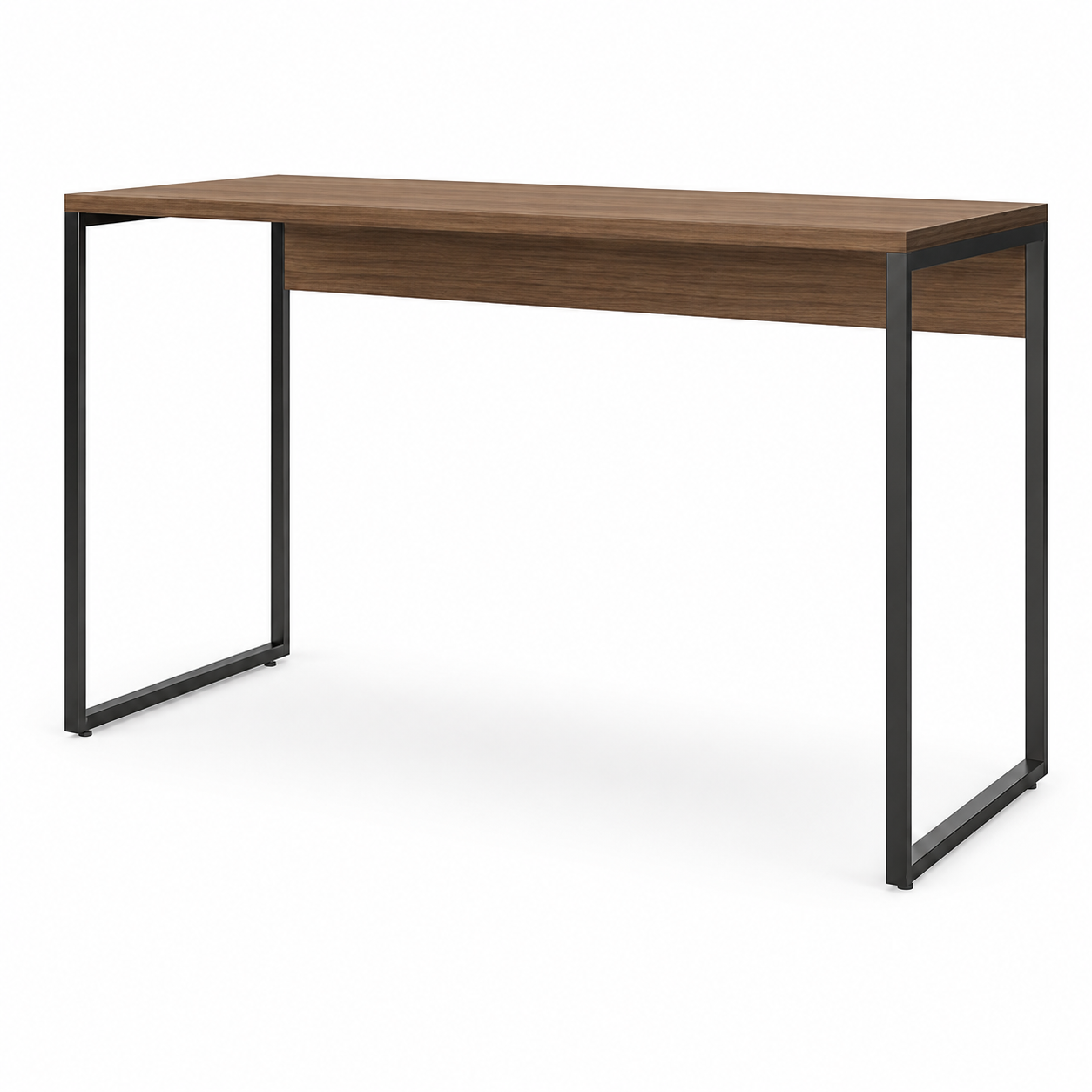 Iron Mesa recta 1500x600x740 – Nogal Málaga / Nogal Sevilla / Negro