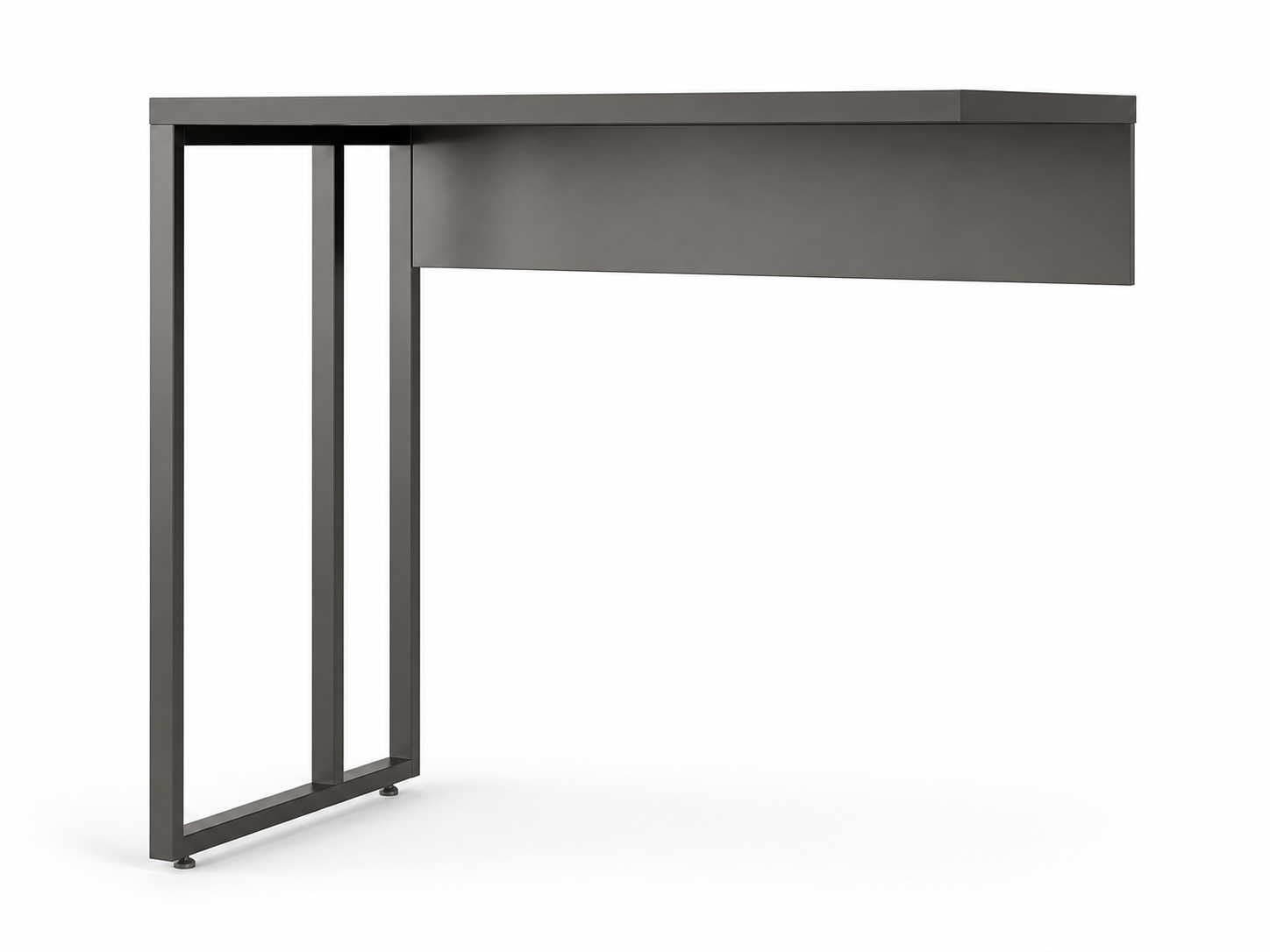 Iron Mesa auxiliar con travesaño en el pie 900x450x740 – Blanco / Gris Cristal
