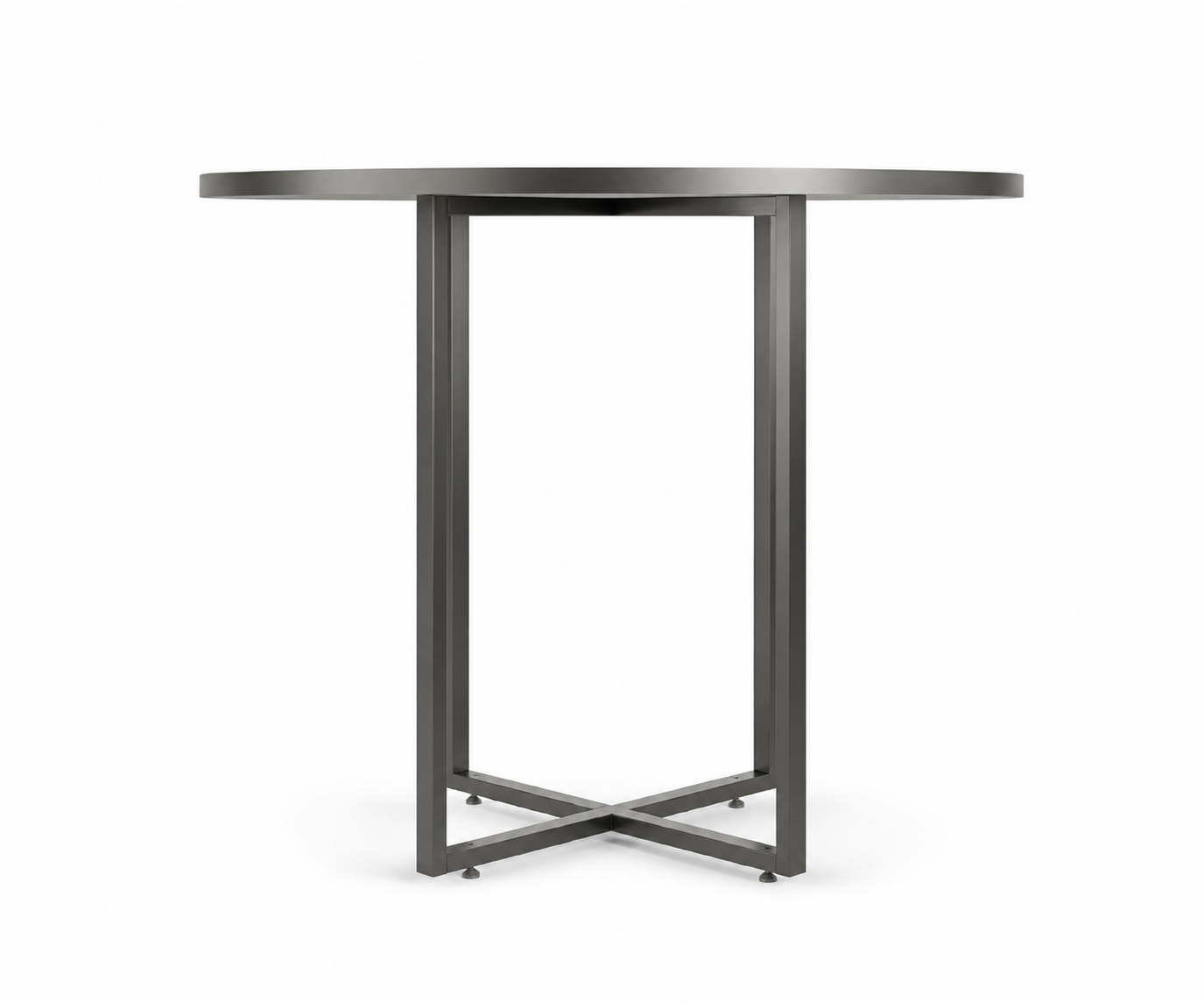 Iron Mesa de reunión redonda D. 1000x740 – Blanco / Gris Cristal