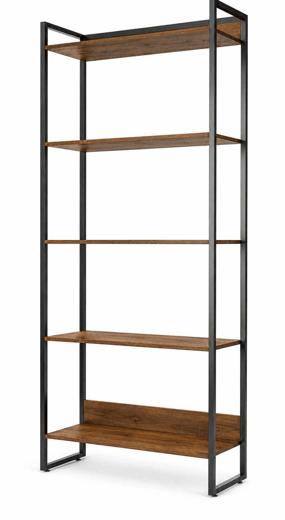 Iron Estante alta con 5 estantes 800x400x1800 – Barrique / Nogal Málaga / Nogal Sevilla / Negro