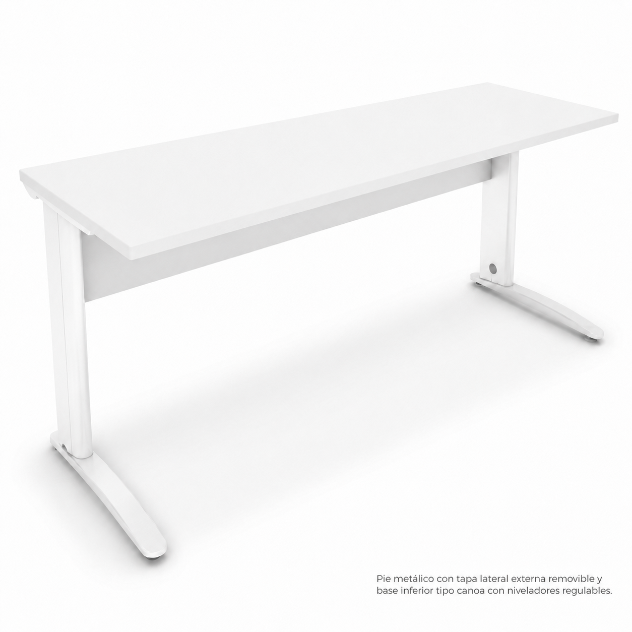 Mesa recta SW Plus 1000x800x740 - Pie metálico (sin canaleta / con canaleta estructural) - Vista principal