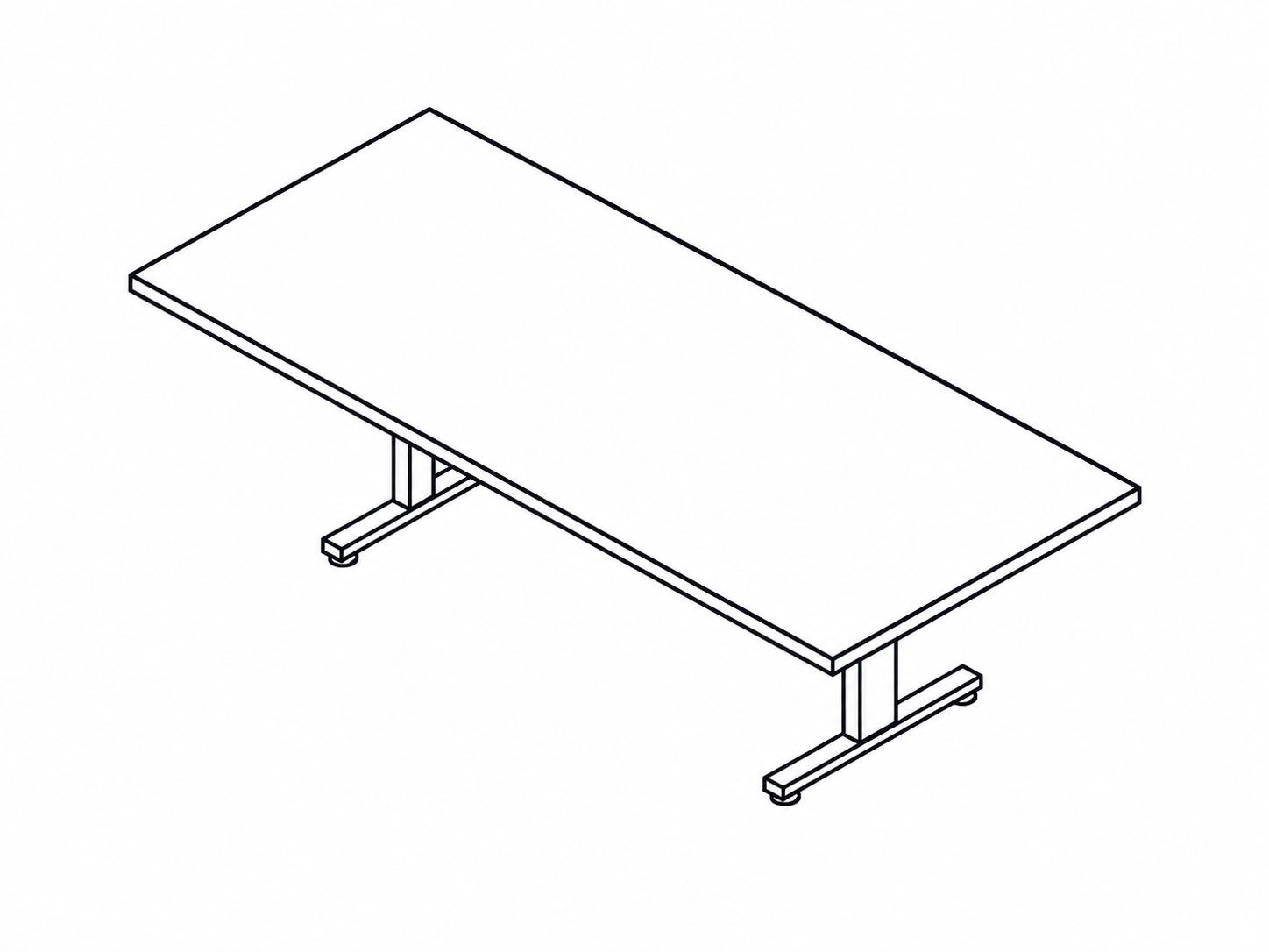 Mesa de reunión rectangular SW Plus 1800x900x740 - Vista principal