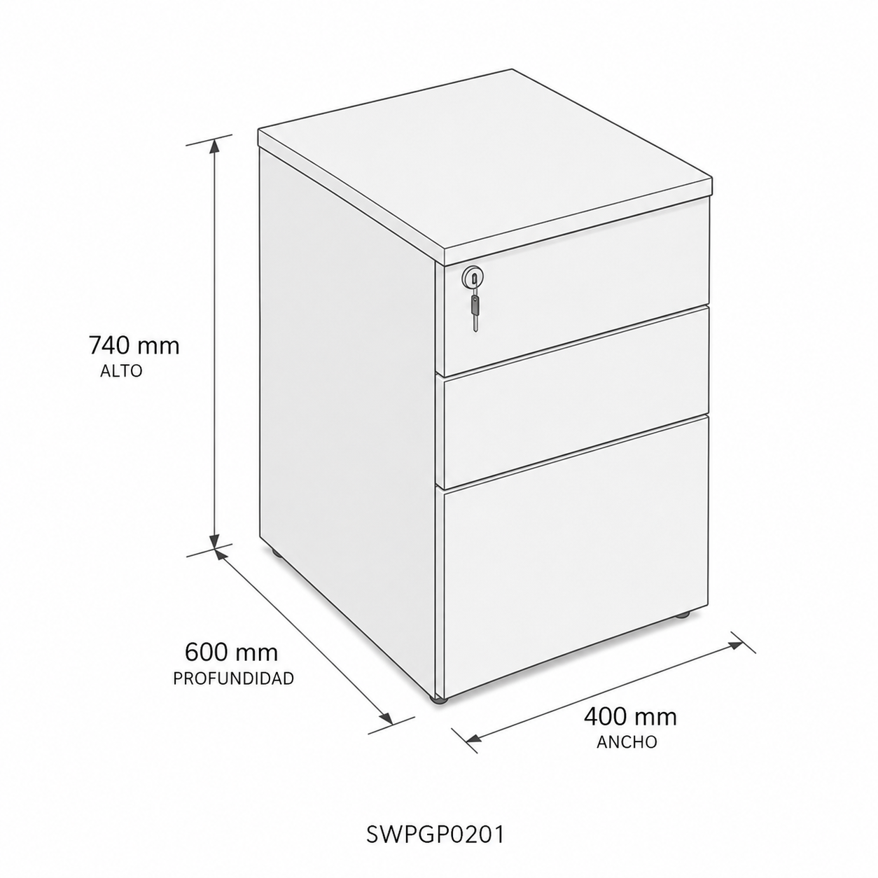 Gavetero pedestal SW Plus
