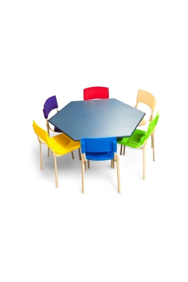 Conjunto Preescolar Hexagonal – Espacio Perfecto para el Aprendizaje Colaborativo