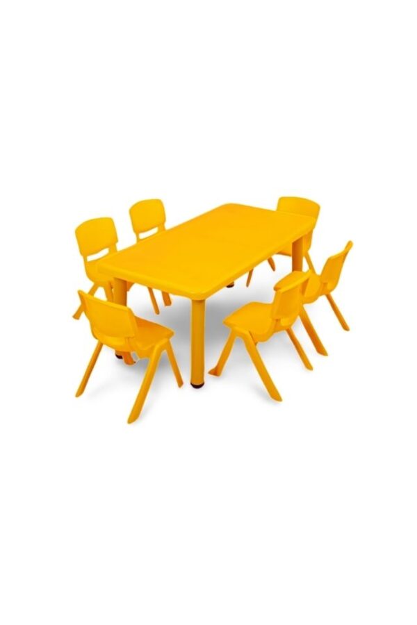 Mesa con Seis Sillas de Polipropileno – Resistencia y Color para el Aula Infantil - Imagen 3